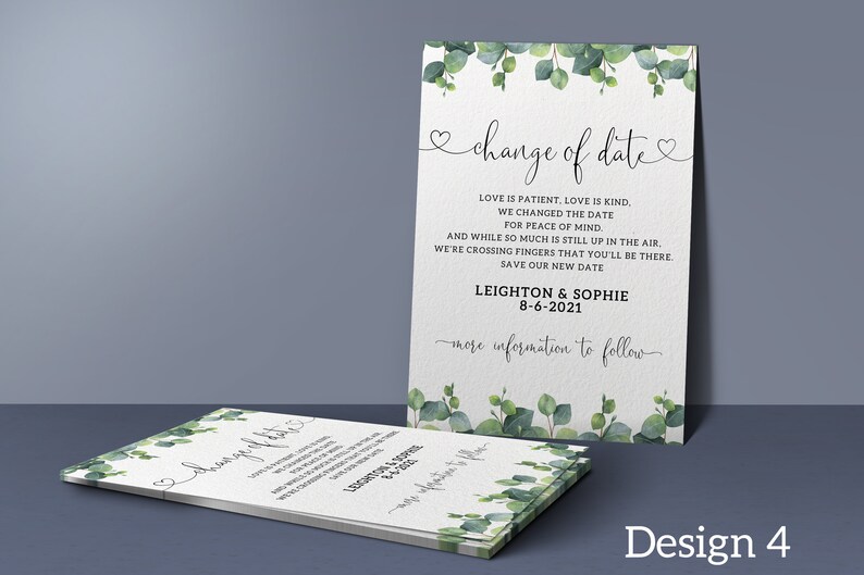 Floral Wedding Date Change Cards Wedding Postponed Announcement Cards Postponed Wedding Cards Change of Date Cards #000 We Still Do