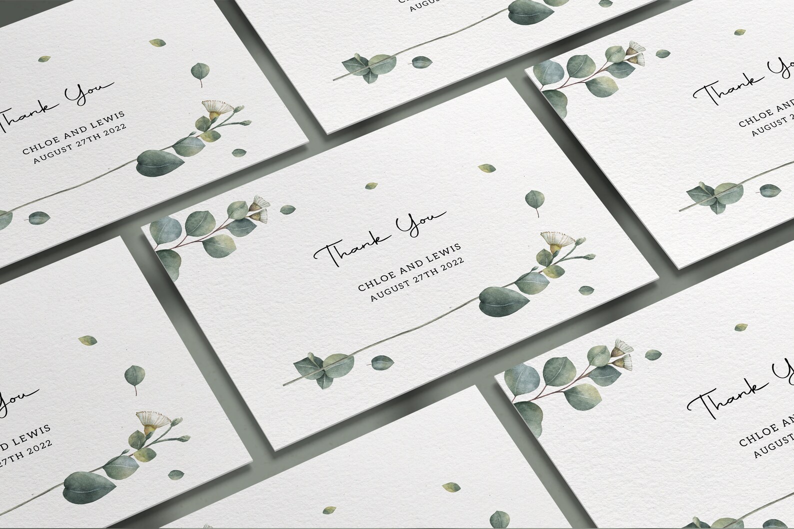 Thank You Cards eucalyptus Wedding Thank You Etsy UK