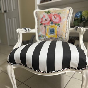 Custom Whimsical Chair : Fashion Icon design, French Style Accent Chair - One of a Kind Decor SOLD Coming soon!! Dark Coco