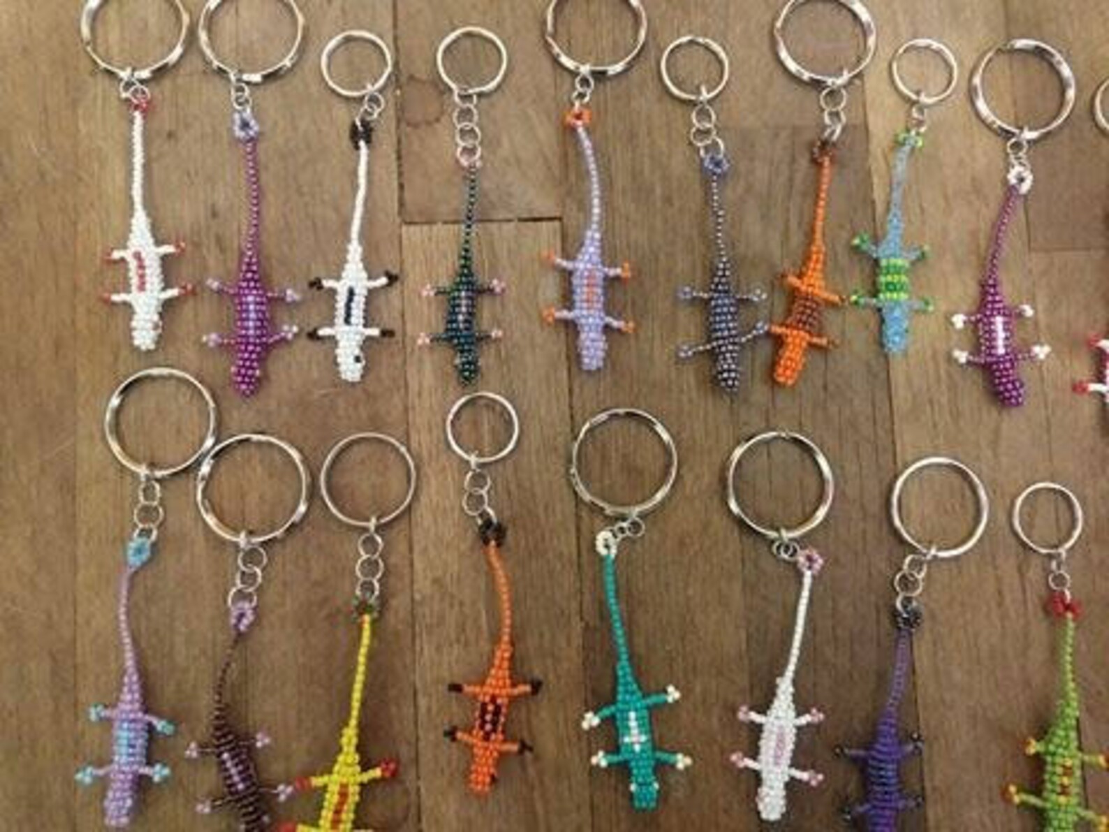 12 MYSTERY beaded lizard keychains party favor pack reptile Etsy