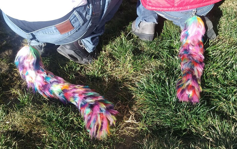 Unicorn Tail Set Rainbow Tail Rainbow Unicorn Unicorn Party Yarn Tail Couple Tail Set Rainbow Tail Set Clip On Tail Unicorn