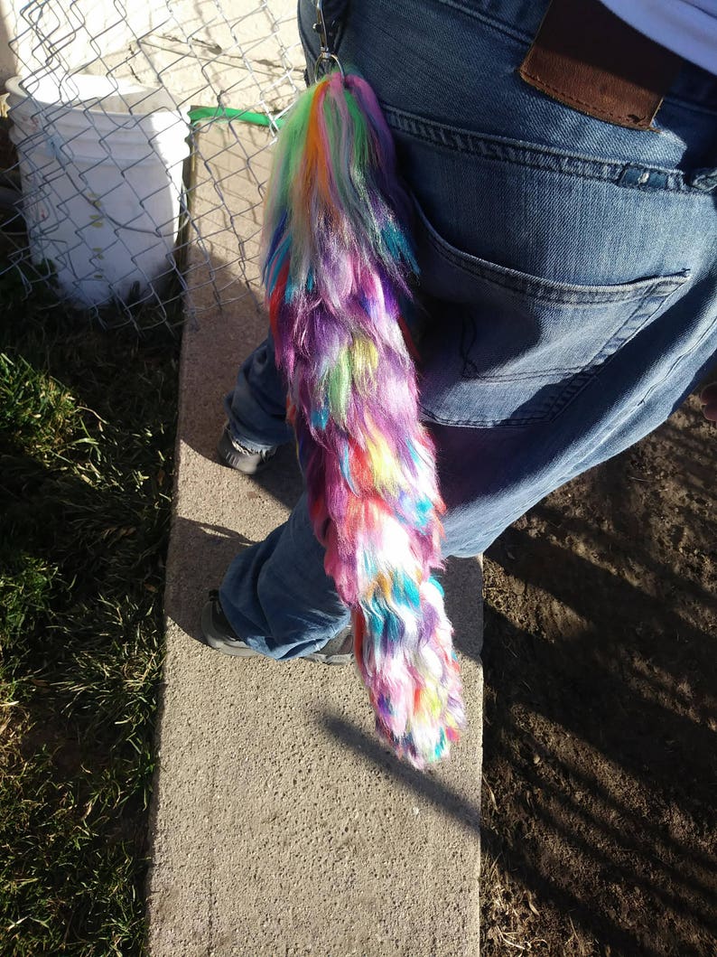 Unicorn Tail Set Rainbow Tail Rainbow Unicorn Unicorn Party Yarn Tail Couple Tail Set Rainbow Tail Set Clip On Tail Unicorn