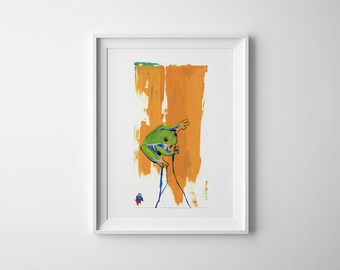 Frog A4 Art Print - Digital Print - Mixed Media Illustration - Ink - Acrylic - Gift - Home Decor - Wall Art - Animal - Wild - Painting