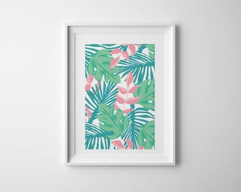 Bright Tropical Leaf - A4 Art Print - Digital Print - Graphic Design - Gift - Home Decor - Wall Art - Foliage - Pattern