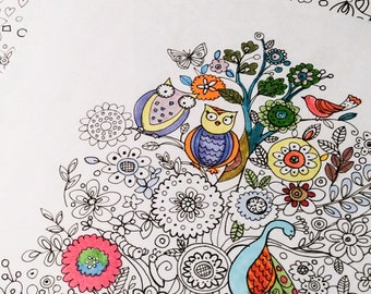 Mixed coloring book page art PDF