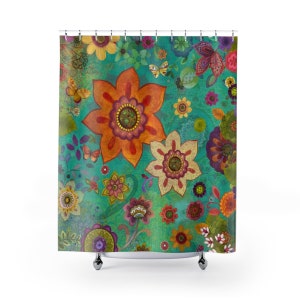 Boho shower curtain