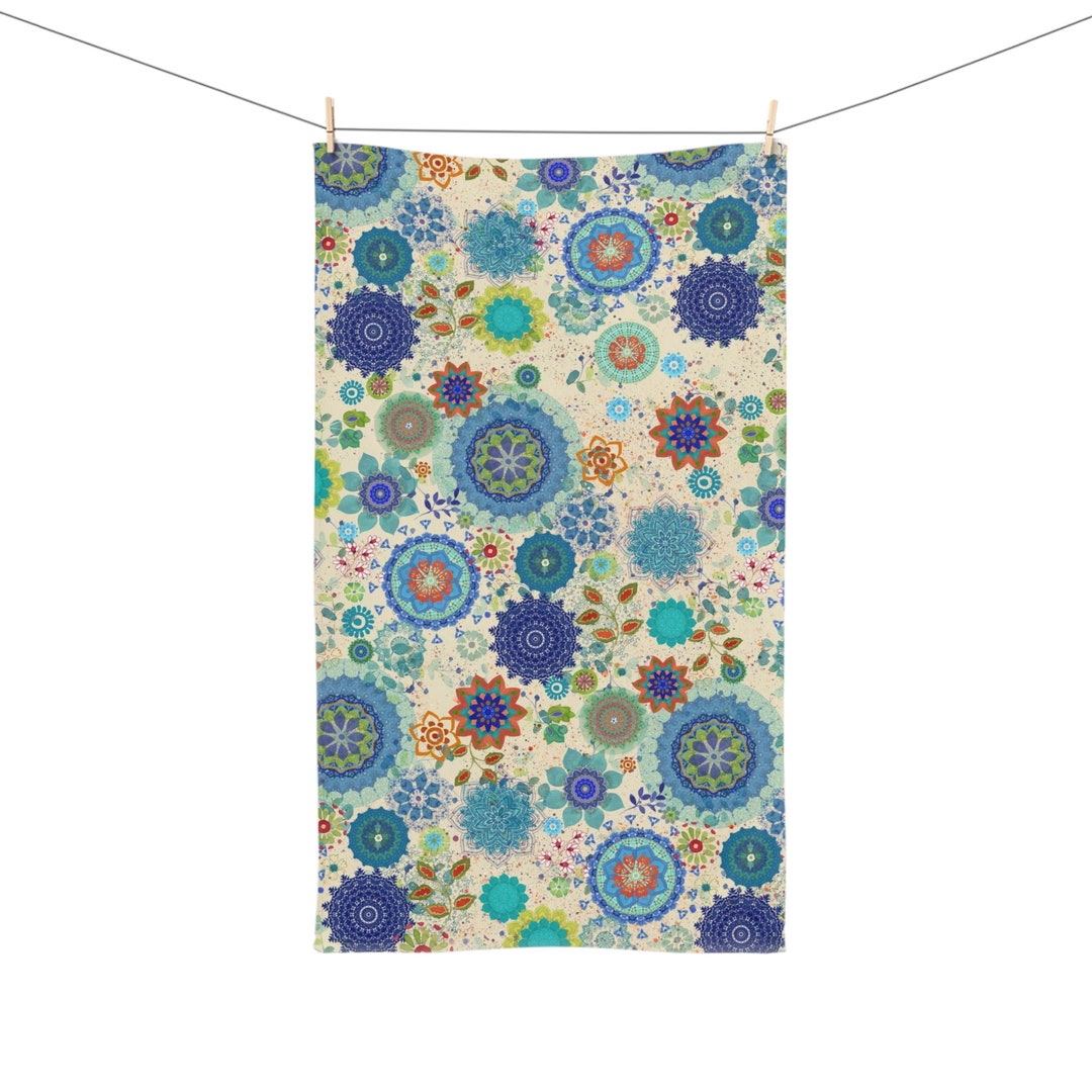 Boho Fun Hand Towel, Bohemian Style, Bathroom, Kitchen, Sue Zipkin Art - Etsy