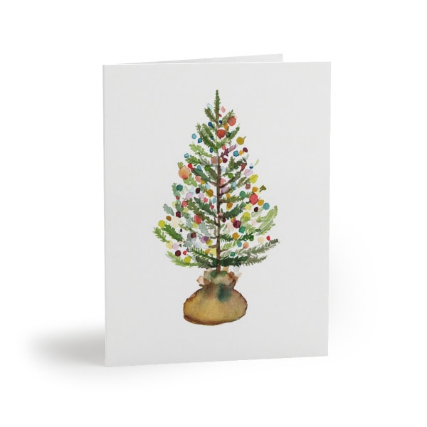 Christmas Tree Greeting Cards | Watercolor Note Cards | Holiday | Greeting Cards | Hand Painted Art  (Card packs of 8, 16, and 24 pcs)