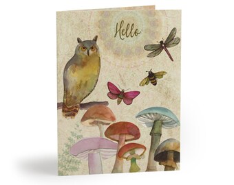 Cottagecore Note Cards, Watercolor art(Card packs of 8, 16, and 24 pc)