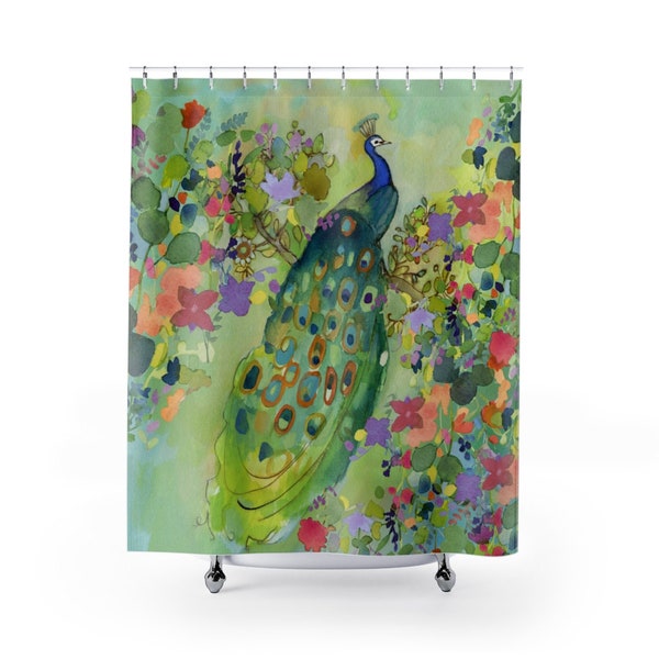Peacock Shower Curtains Etsy