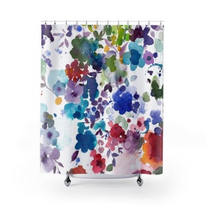 Watercolor floral Shower Curtain | Bold | Fun Flowers