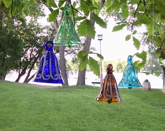 Blown Glass Wind Chime Bell: Colorful Patio Garden Decor
