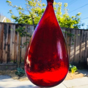 Red Tear Drop Wall Ceiling Goth Wedding Ornament | Ibrahim Ancient Hebron city Blown Glass Art
