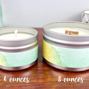 Oakmoss & Amber Soy Candle in 8oz Tin, Scented Candle, Wood Wick Candle, Scented Soy Candle, Tin Candle image 4