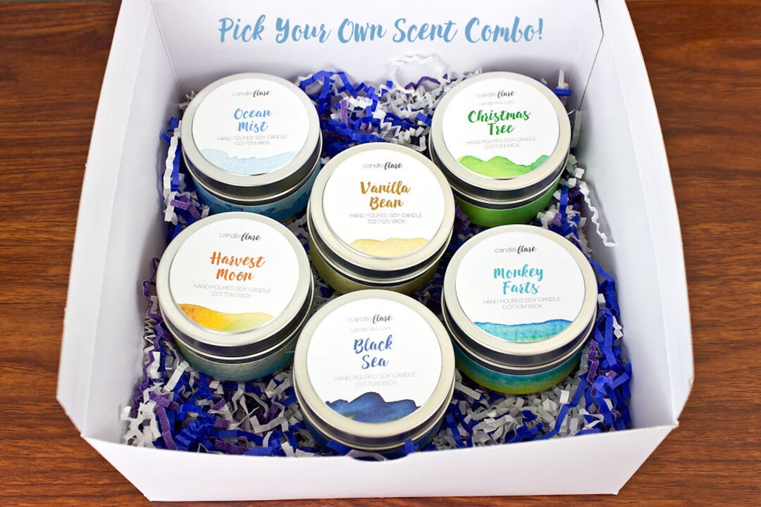 4oz Soy Candle Gift Set Pick Your Scent Combo Christmas Gift Set, Soy