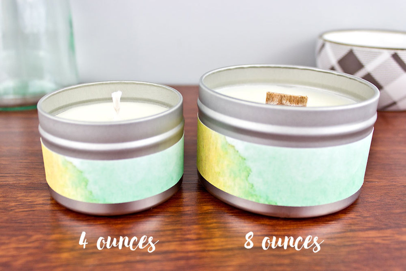 CITRONELLA Scented Soy Candle in 4oz Tin Scented Candle Wood Etsy