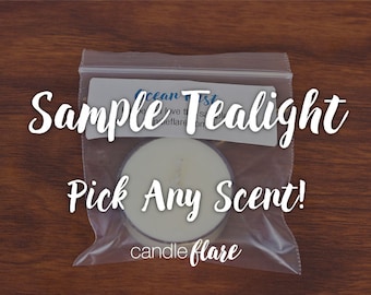 Soy Tealight Sample - Try a Scent, Sampler Set, Stocking Stuffer, Bonus Gifts