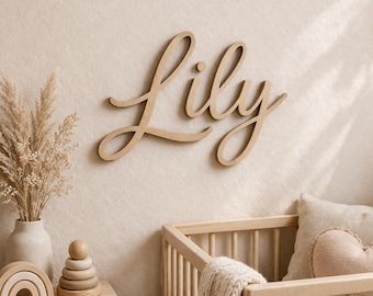 Personalised Wooden Name Sign | Custom Kids Room Wall Decor, Nursery Name 6mm MDF UK
