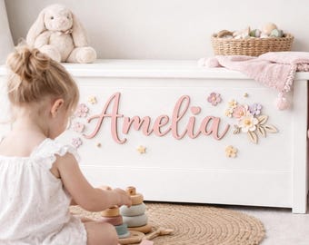 Personalised Wooden Name Sign | Custom Nursery, Kids Room Decor