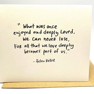 Helen Keller Quote, sympathy card, sorry for your loss, Pet Sympathy Card image 1