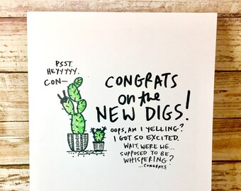 Cactus Housewarming Card, Congrats on the New Digs!