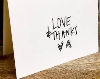 Love and Thanks Card, Love Card, Gratitude Card