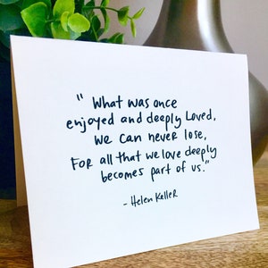 Helen Keller Quote, sympathy card, sorry for your loss, Pet Sympathy Card image 2