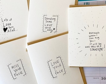 5 Cards for 20 : Missing You, Love from Afar Cards (Set of 5)