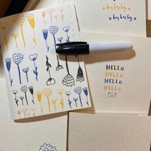 5 : Hello Cards, Reach out and say Hey Card Set, Flower Cards (Set of 5)