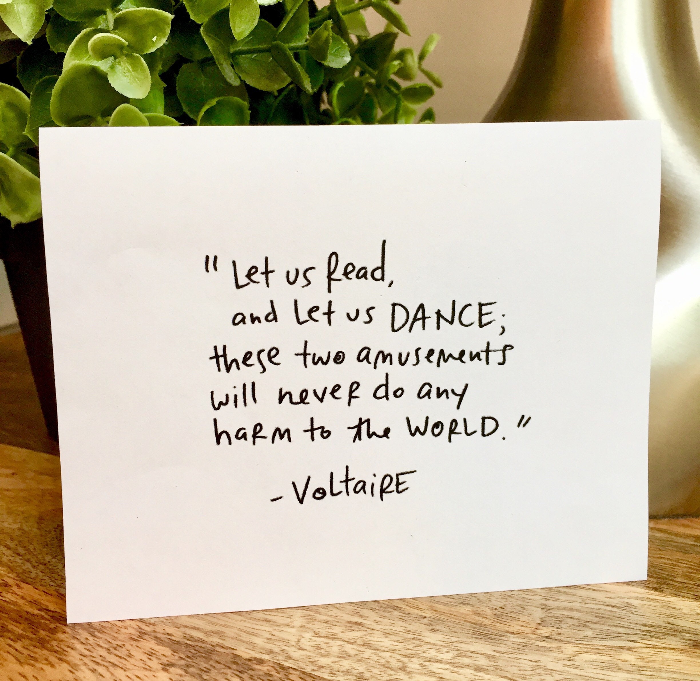 set of 10 cards voltaire quote simple thank you card handlettered quote for thank you card