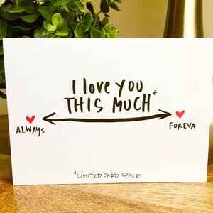 I Love You This Much Card, Anniversary Card, Social Distancing Card image 2