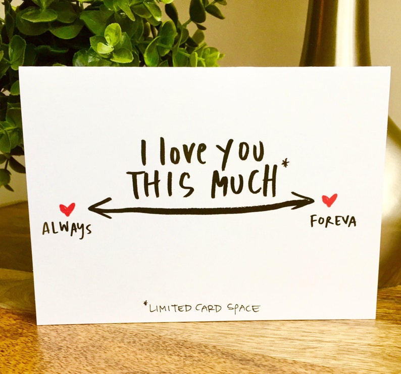 I Love You This Much Card, Anniversary Card, Social Distancing Card image 2