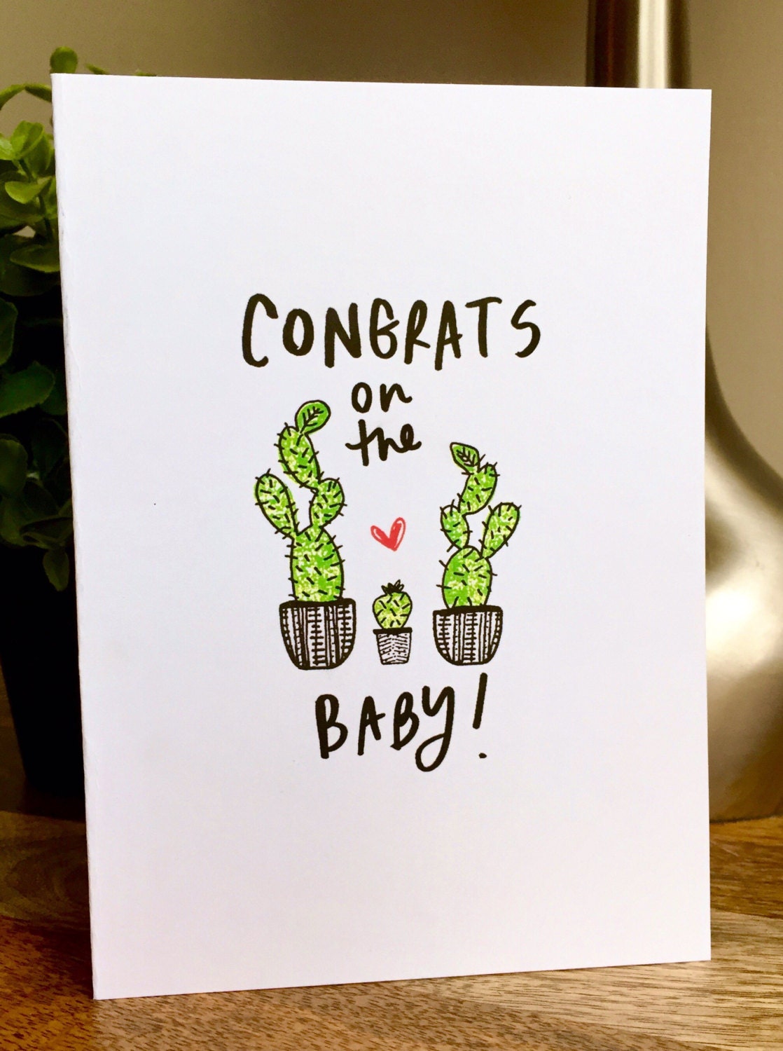 cactus card new baby card congrats expecting card congrats on baby congrats