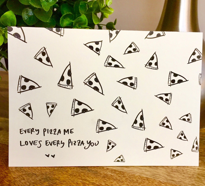 Every Pizza Me, Loves Every Pizza You, Anniversary card, pizza love, Pizza pun card, pizza my heart, anniversary card, Paper Anniversary image 3