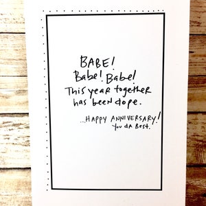 Babe Anniversary Card, First Anniversary