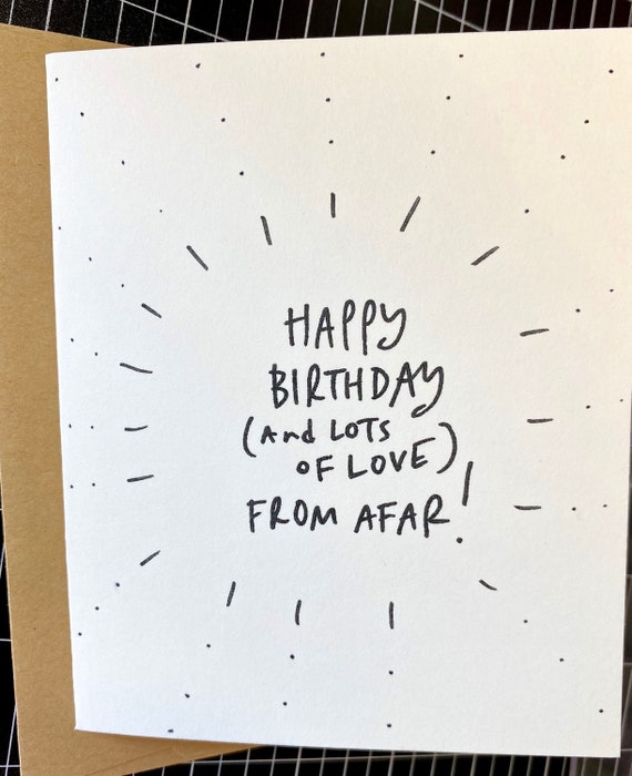Happy Birthday and Lots of Love From Afar Card Social - Etsy