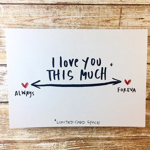 I Love You This Much Card, Anniversary Card, Social Distancing Card image 1