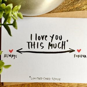 I Love You This Much Card, Anniversary Card, Social Distancing Card image 3