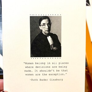 Ruth Bader Ginsburg Card, Women Empowerment Card, Remembrance of a legend