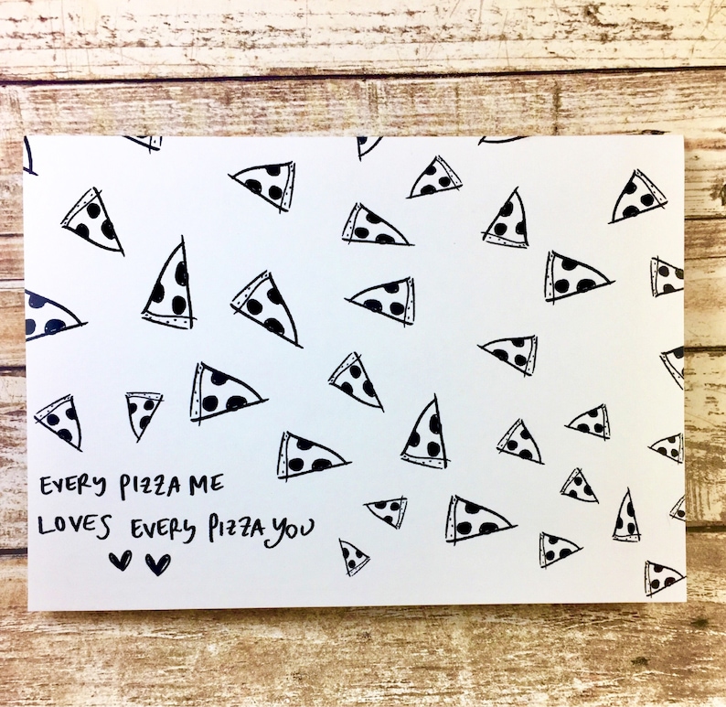 Every Pizza Me, Loves Every Pizza You, Anniversary card, pizza love, Pizza pun card, pizza my heart, anniversary card, Paper Anniversary image 2