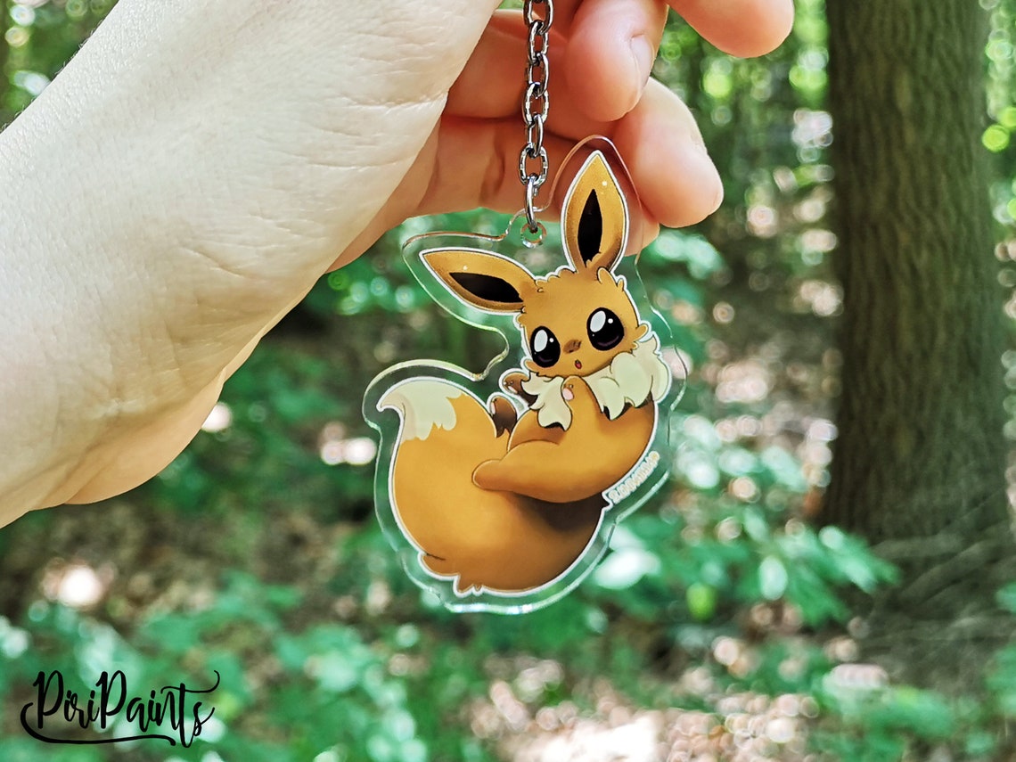 Eevee Keychain Charm Etsy