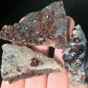 3pcs=USD22.5 59mm,50mm&48mm Gemmy Sphalerite with Drusy Quartz on matrix, Natural Mineral Specimen from China B9800