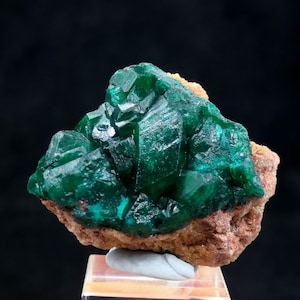 35mm Gemmy BIG crystal Dioptase on matrix, Natural Mineral Specimen