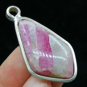 40mm Beautiful Tourmaline Pendant, Hand made, Unusual Gift, Natural Gemstone, B8466