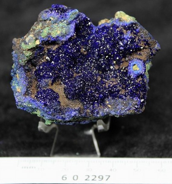 青緑 水石 Sparkling Blue Azurite on Green Malachite From China, 54mm 100g