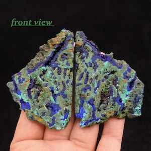 2pcs=USD48.5 BOTH Sides Beautiful Blue Azurite w/ Green Malachite, Natural Mineral slice from China, cm2370548
