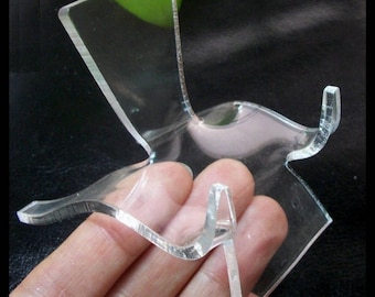 10pcs=USD14.99 Clear Transparent Mineral Specimen Acrylic Display Easel stand W*H*D=57*65*70mm