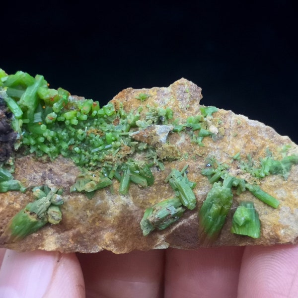 48mm Pyromorphite crystals on matrix, Natural Mineral Specimen from China B9946