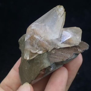 58mm 80g Double Terminated Calcite crystals on matrix, Natural Mineral Specimen from China CM2380305