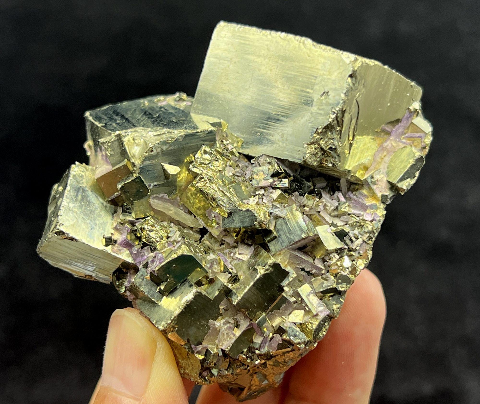 61mm 232g Shiny Pyrite Cluster From Shangbao Hunan China, Natural